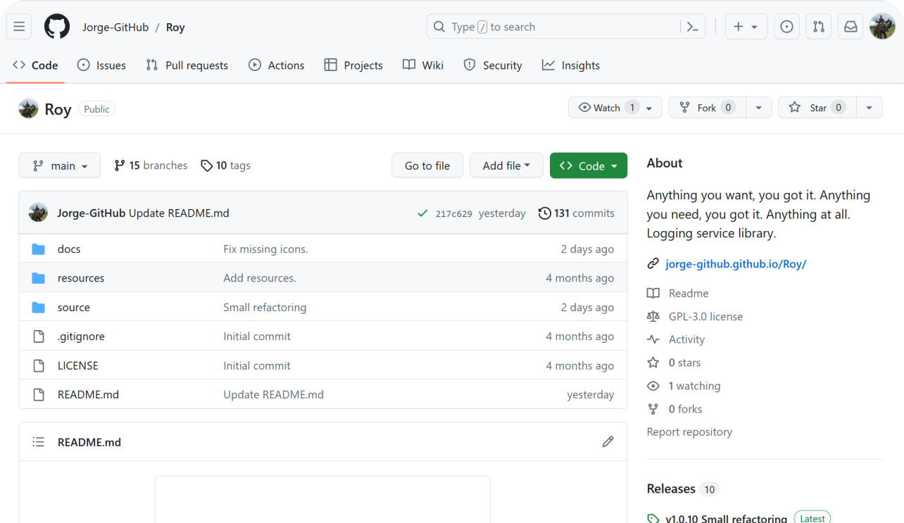 Roy | Logging Library for .NET Core
